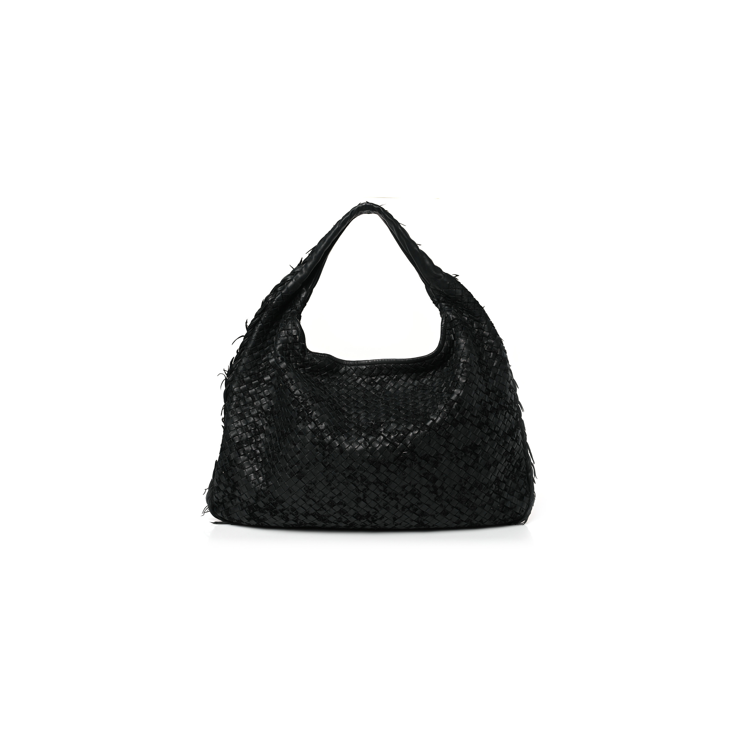 bo*te*ga Ve*ne*ta nappa velours intrecciato fuzzy medium Ve*ne*ta hobo black (38*24*3cm)